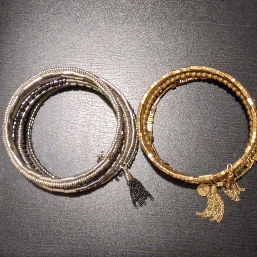 2 for 1 Stella & Dot Beaded Wrap Coil Bracelets